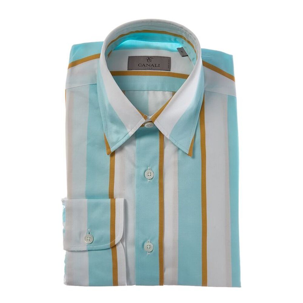 Canali Mens  Dress Shirt, Blue
